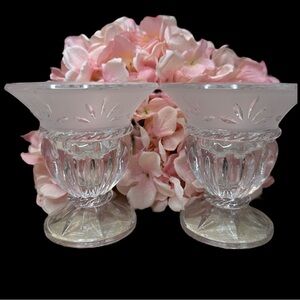 Vintage Cristal D'Arques taper candle holder set of 2